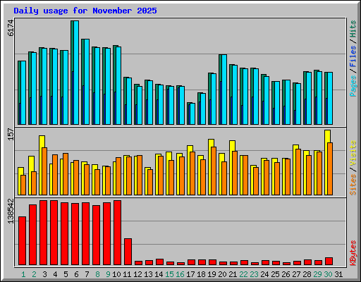 Daily usage for November 2025