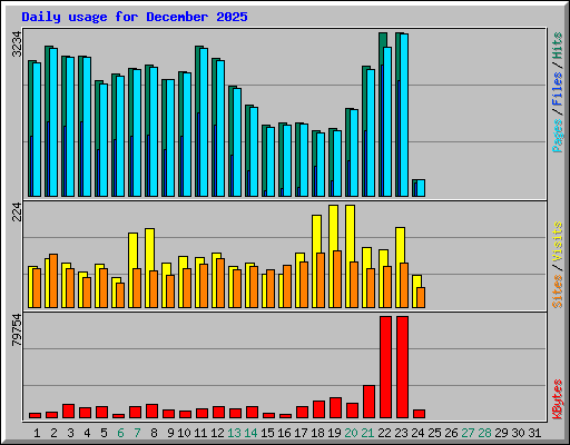 Daily usage for December 2025