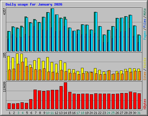 Daily usage for January 2026