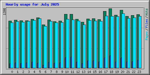 Hourly usage for July 2025